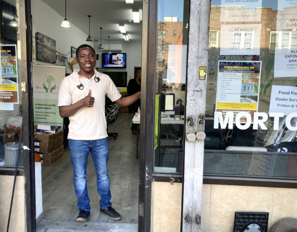 Emmanuel Laurent, 38, at Little Haiti’s DoDor Services, where he works part-time. (Credit: Adrian Connor)